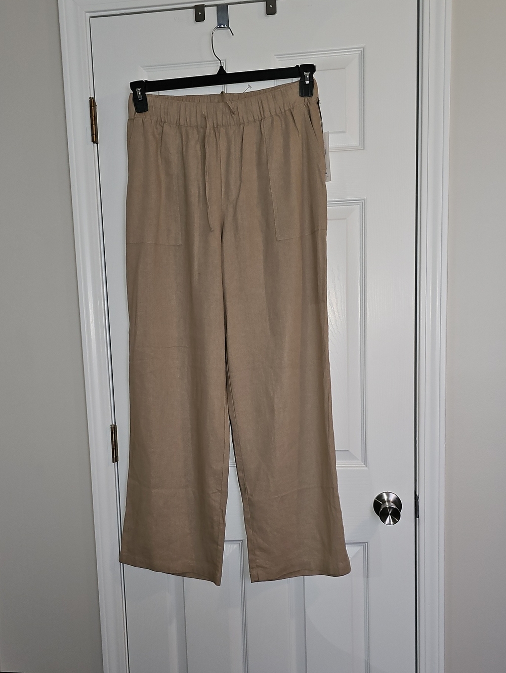 Three Dots Tan Linen-Blend Casual Men’s Pants